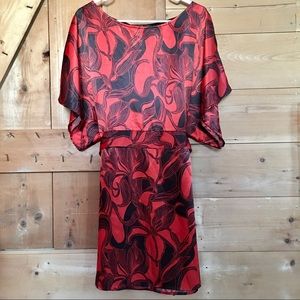 BCBG MaxAzria // red and black dress, FLATTERING!